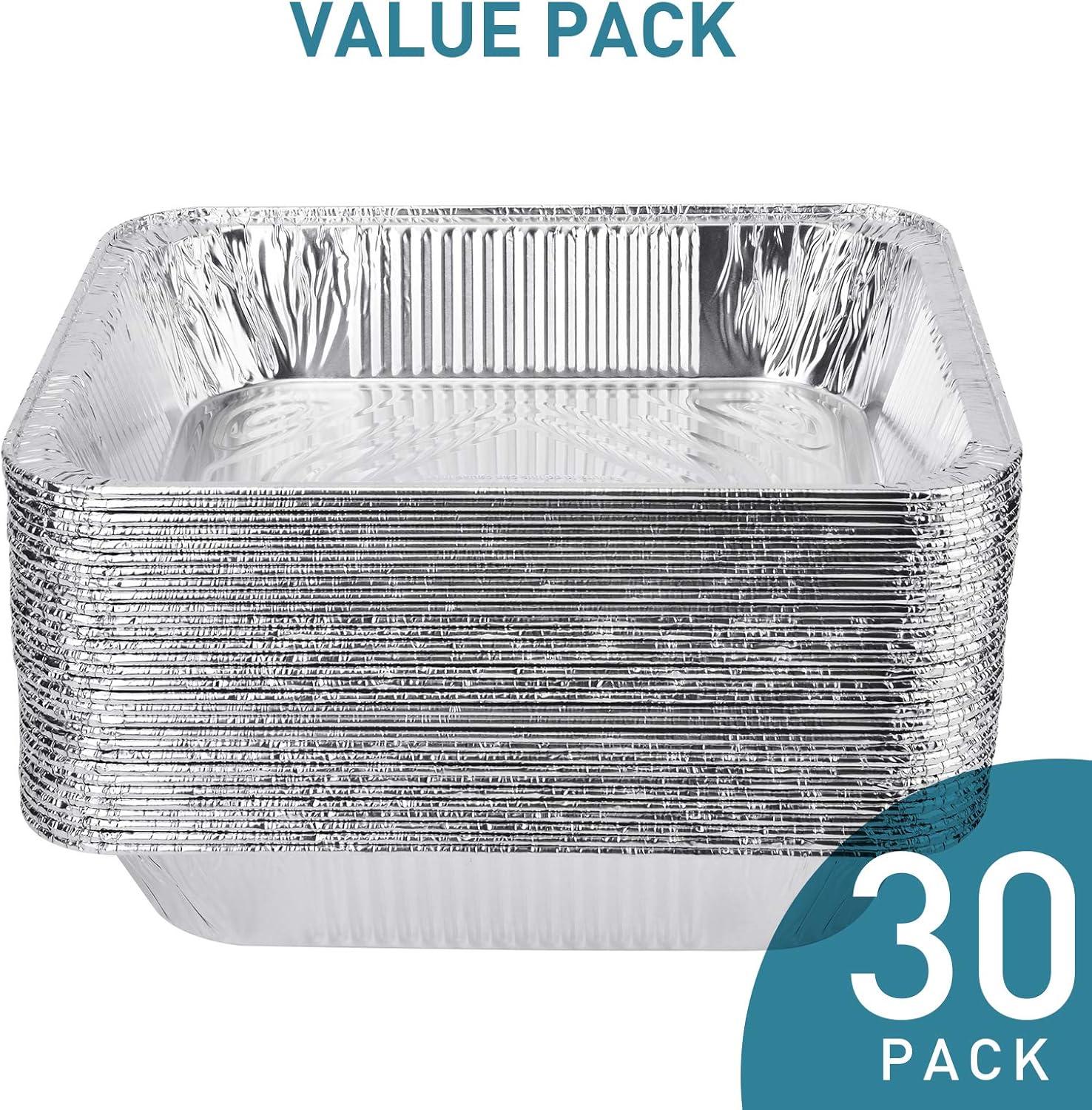 Stock Your Home 9x13 Disposable Aluminum Foil Pans - 30 Pack - for Cooking, Heating, Storing, Prepping Food