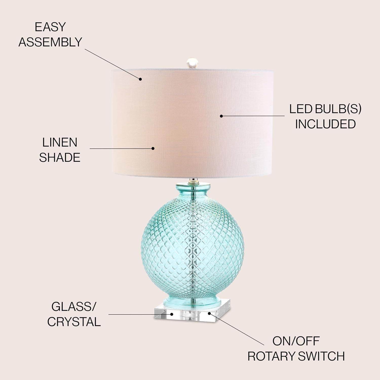 JONATHAN Y Estelle Glass and Crystal LED Table Lamp