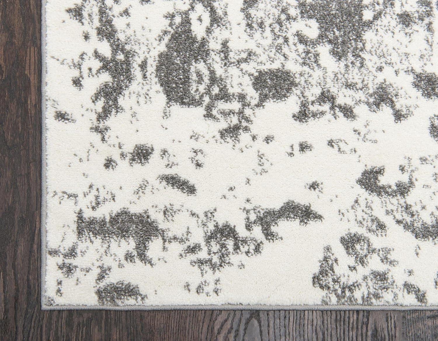 Unique Loom Rosso Collection Area Rug - Piazza (5' 1" x 8' Rectangle Light Gray/Ivory)
