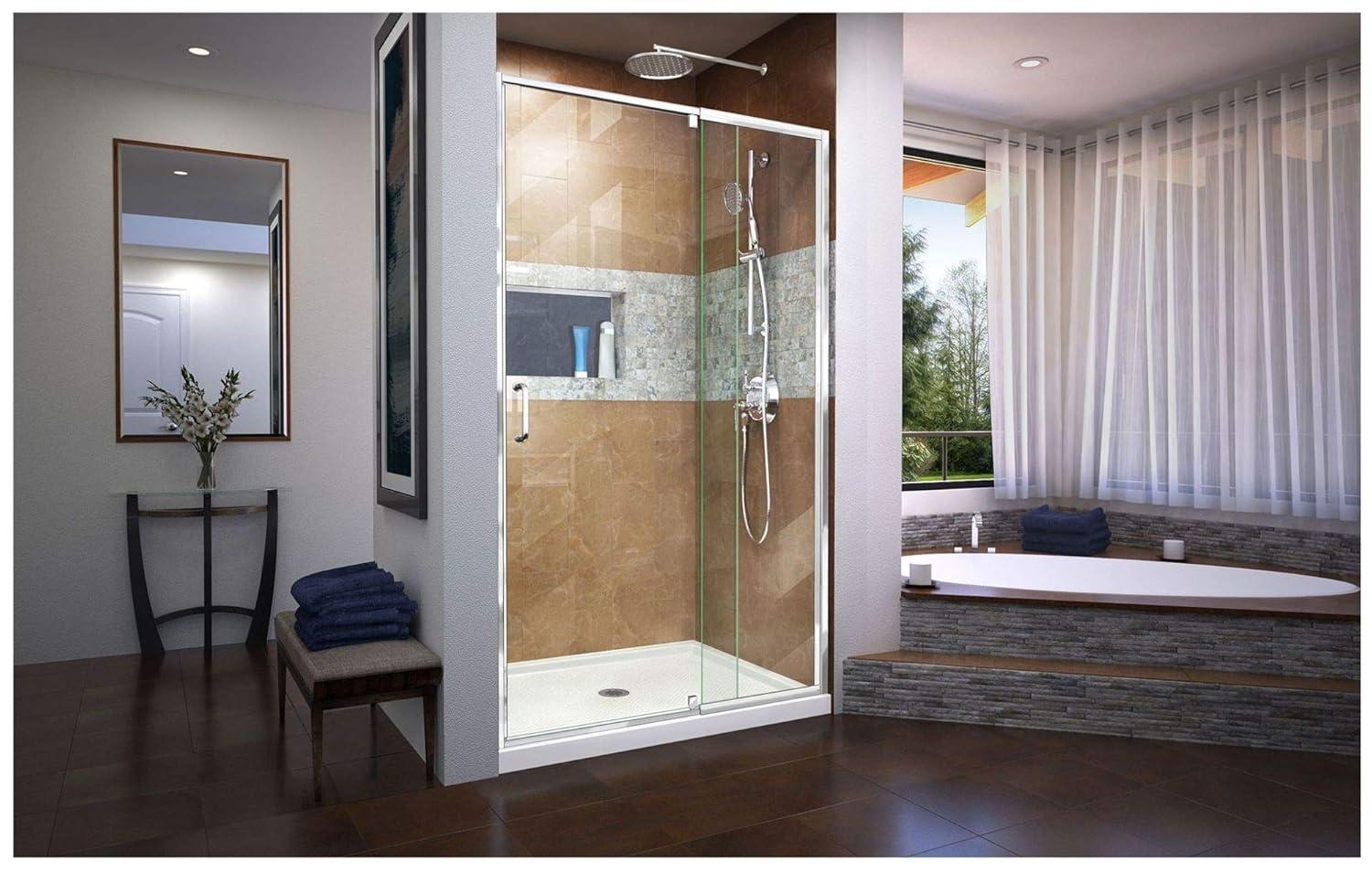 DreamLine SHDR-22487200-01 Flex 44" W x 72" H Pivot Semi-Frameless Pivot Shower Door with Clearmax Technology