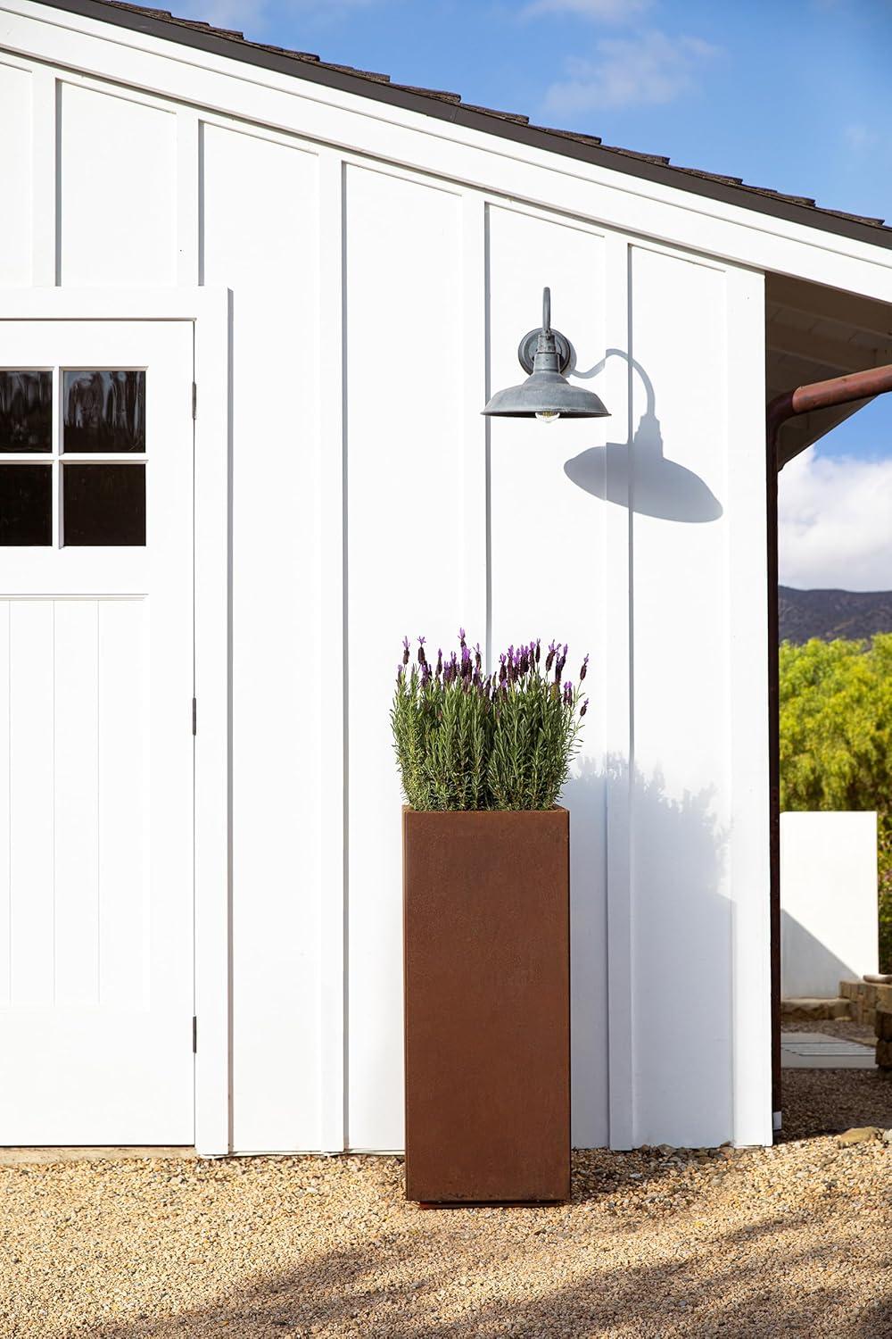 Tall Rust Corten Steel Outdoor Pedestal Planter
