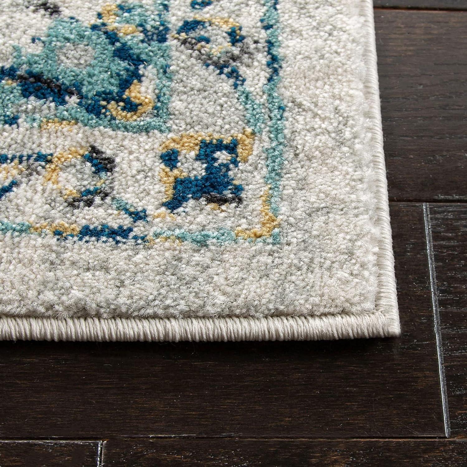 Evoke EVK252 Power Loomed Area Rug - Ivory/Blue - 8'x10' - Safavieh.