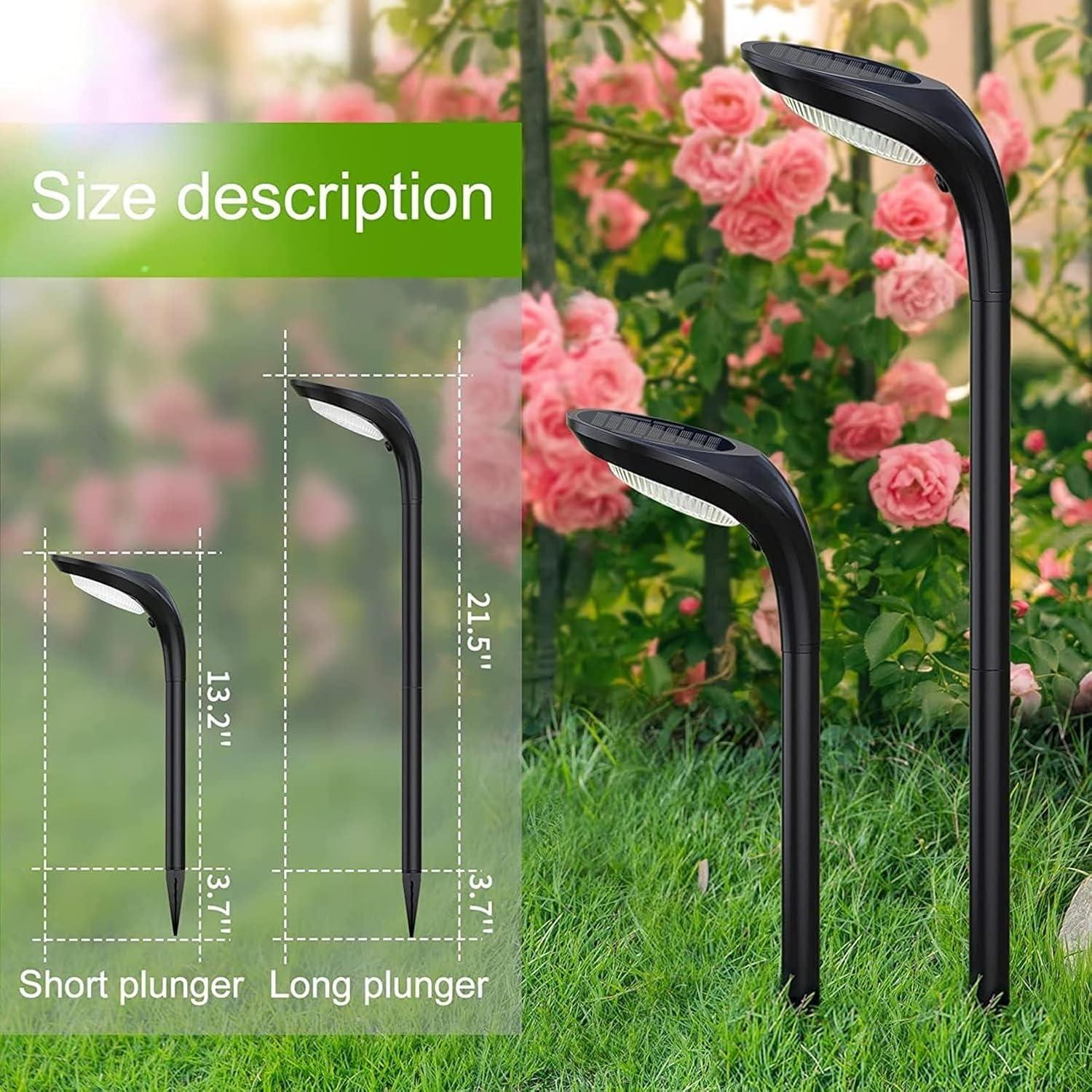 JSOT 4 Pack Solar Pathway Lights, Solar Garden Lights for Walkway, Driveway, Yard, White Light & Warm Light