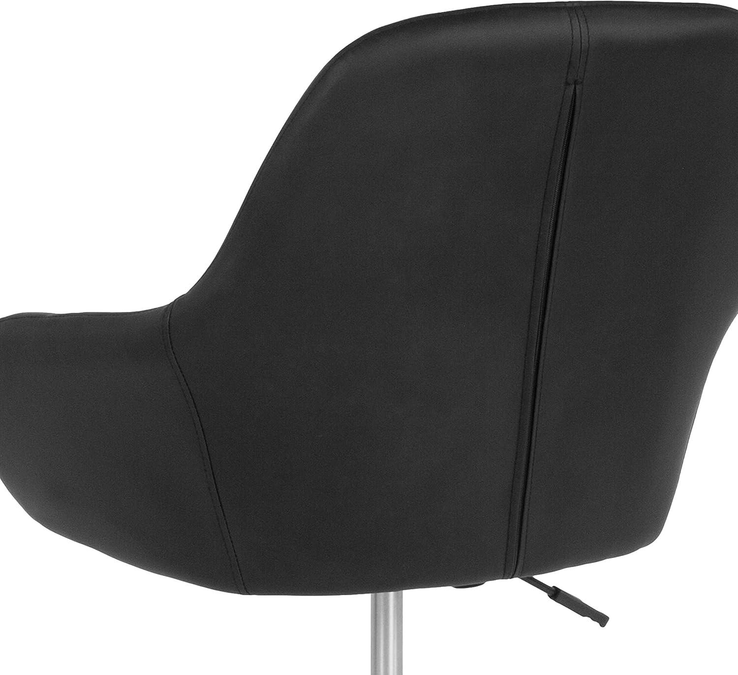 Black LeatherSoft Mid-Back Ergonomic Swivel Task Chair