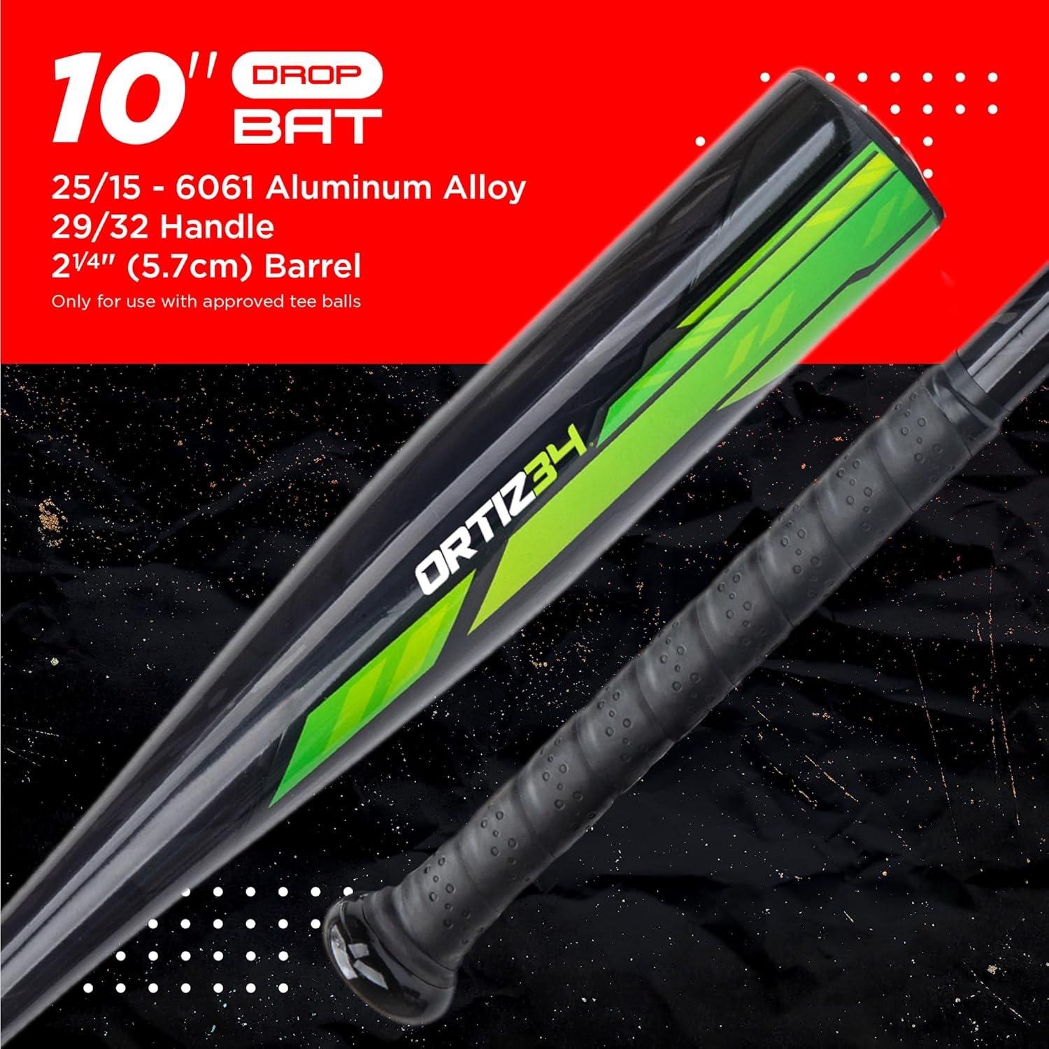 Ortiz34 Youth T-Ball Set, 25” Signature Aluminum T-Ball Bat with -10 Drop, Foam Core T-Ball, 9” Lightweight Youth Glove, Vibrant Graffiti Print