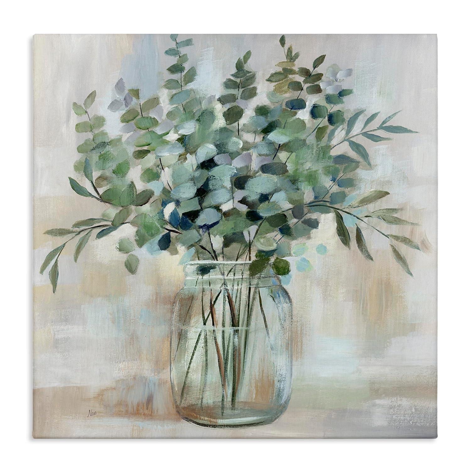 Stupell Industries " Soothing Eucalyptus Flower Herb Arrangement Rustic Jar " by Nan