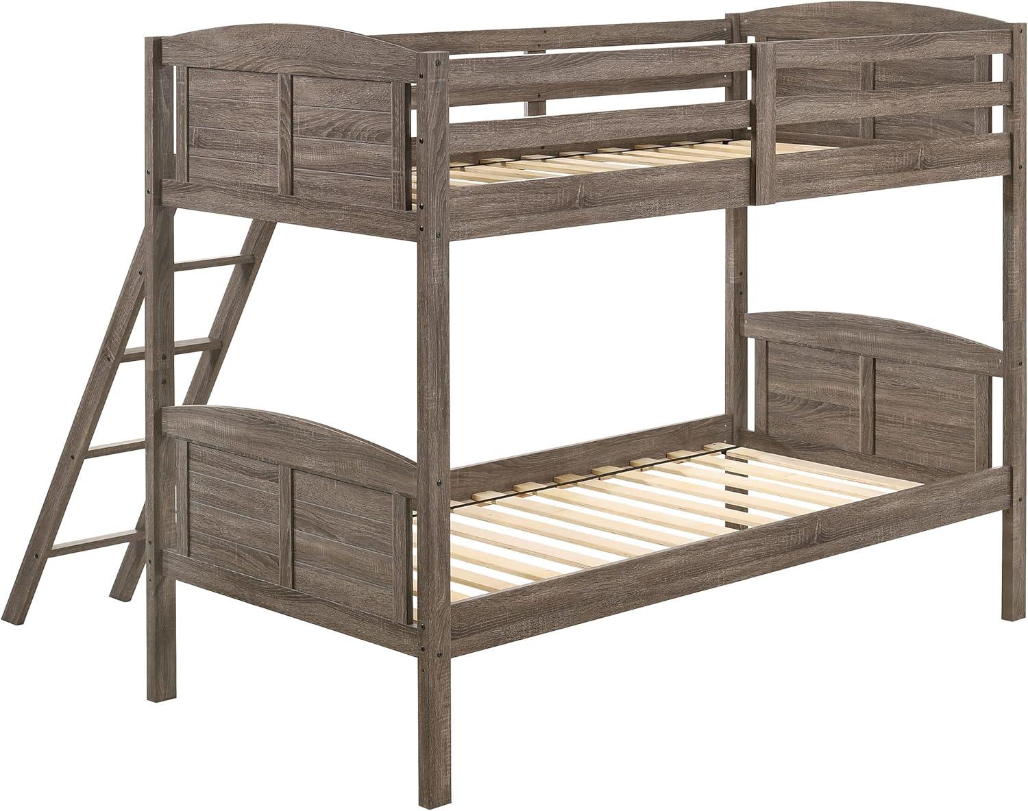 Coaster Flynn 80" x 41" Twin over Twin Wood Bunk Bed in Brown Finish