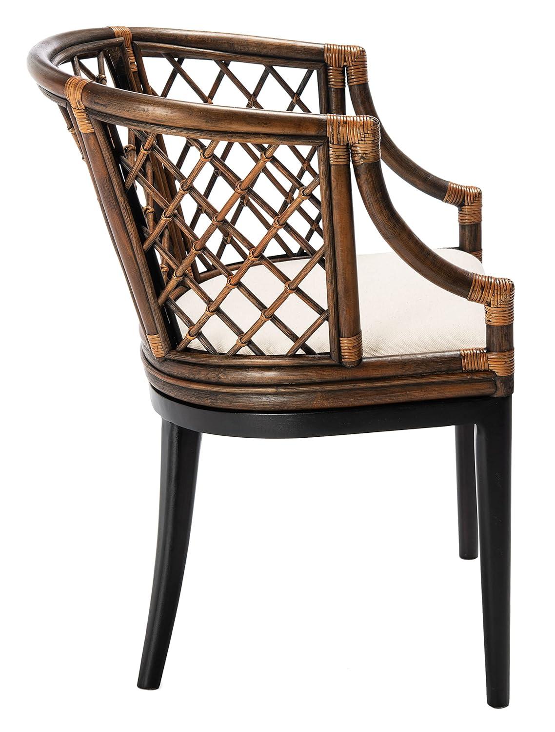 Carlotta Arm Chair - SEA4013 - Brown/Black - Safavieh