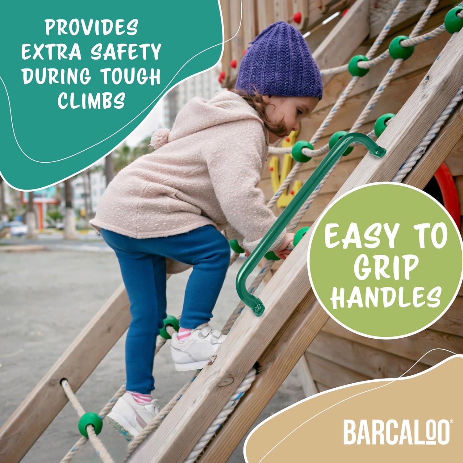 37 Inch Playground Accessories Metal Safety Handles – Long Green Grab Handle Bars for Playset Ladder, Jungle Gym, Monkey Bars, Swing Set, and More