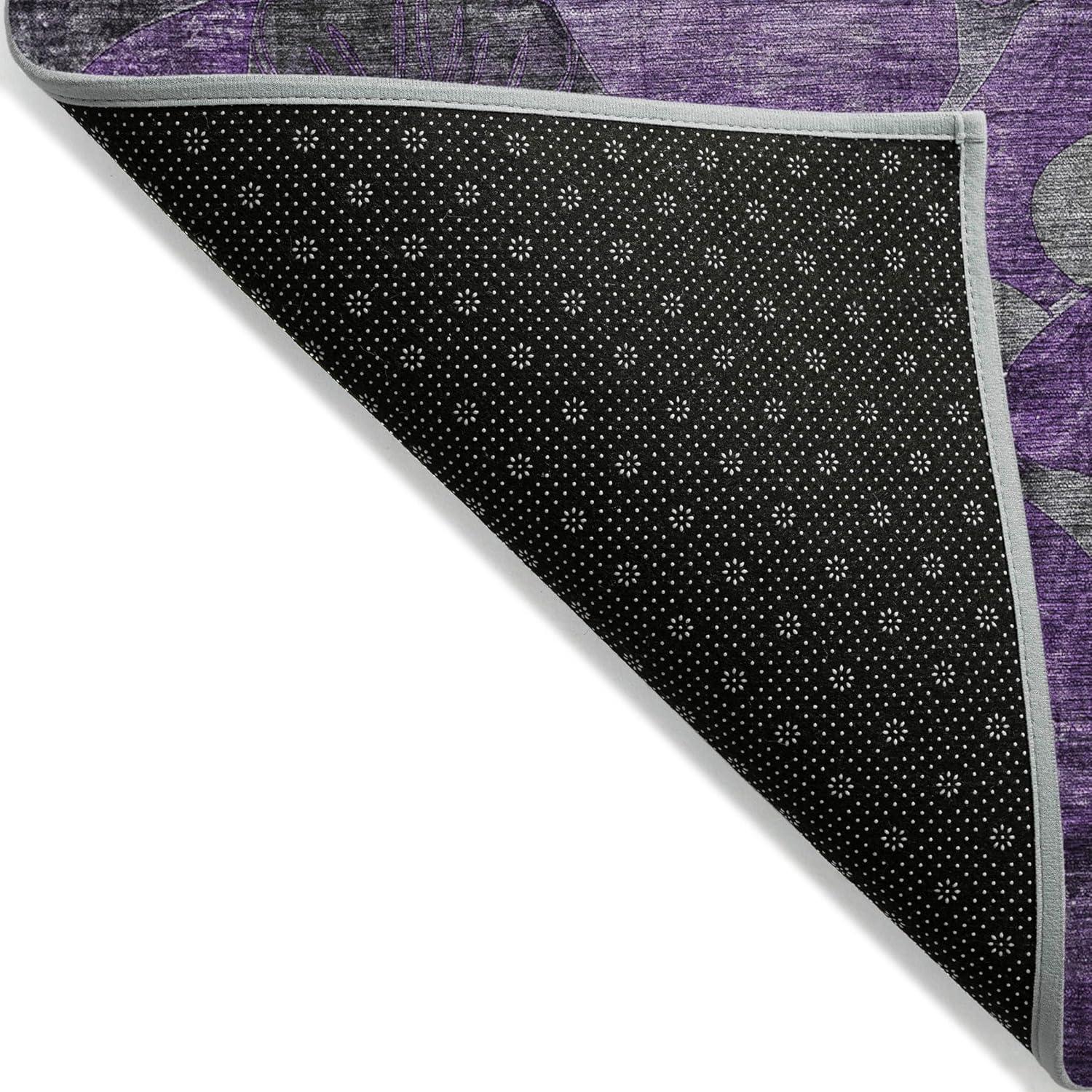 Addison Rugs Chantille Indoor/Outdoor Transitional Floral Purple Washable Rectangle Rug, 9' x 12'