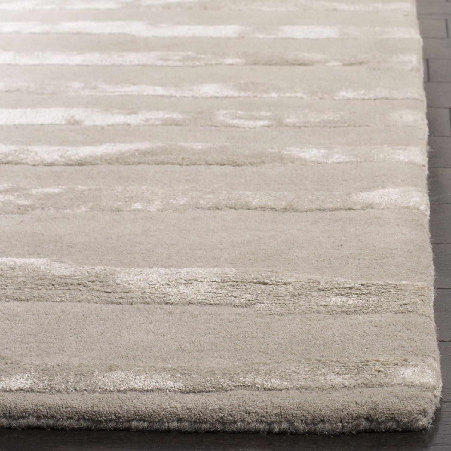 SAFAVIEH Soho Alec Striped Wool Area Rug, Grey, 11' x 15'