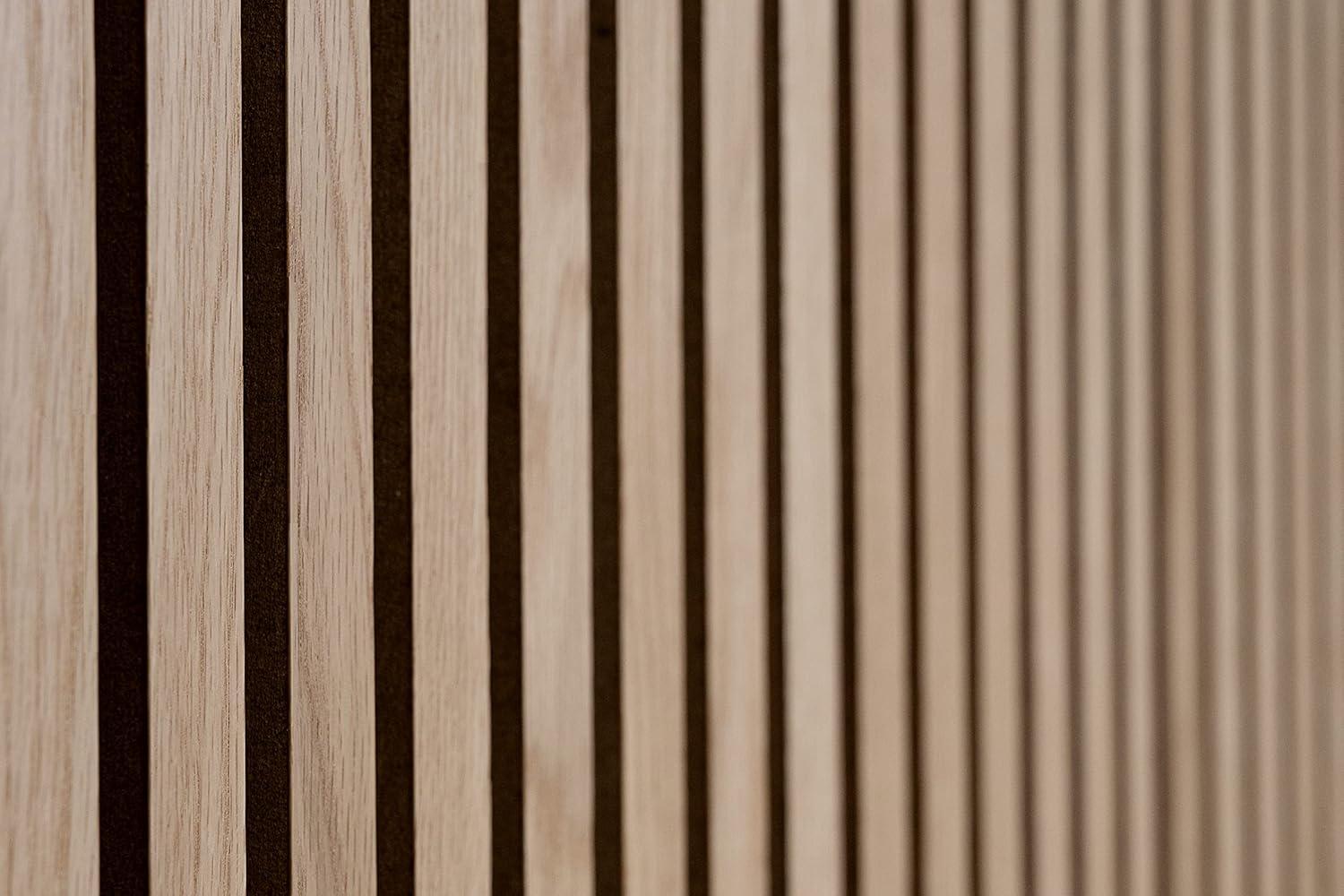 Woody Walls Acoustic Wood Wall Panels for Interior Wall Decor | Set of 2 Seamless Joint Wood Panels for Walls | DIY Wood Slat Wall | 3D Wall Panel Effect for Any Interior Design (Oslo)