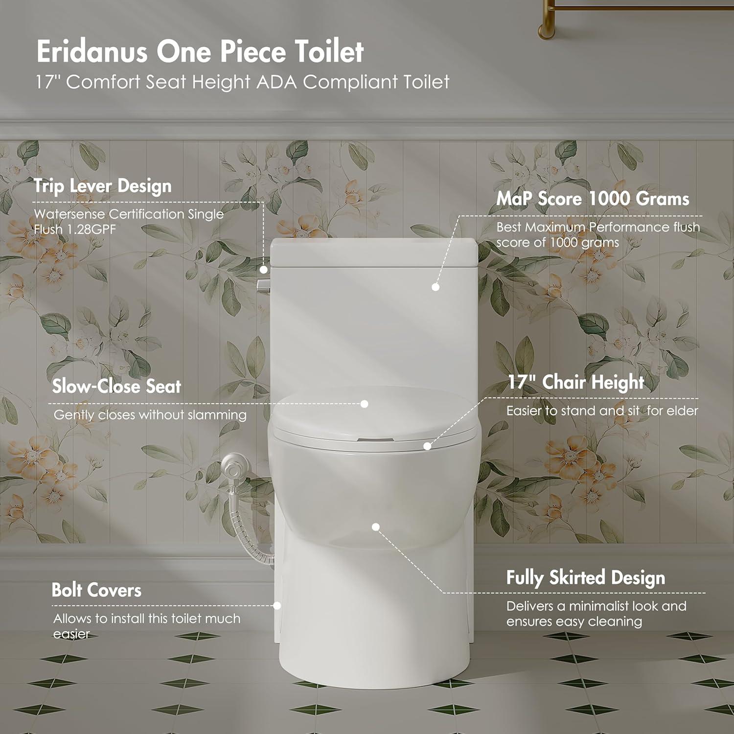 Denbigh Chair Height Elongated Comfort Height One-Piece Toilet (Seat Included)