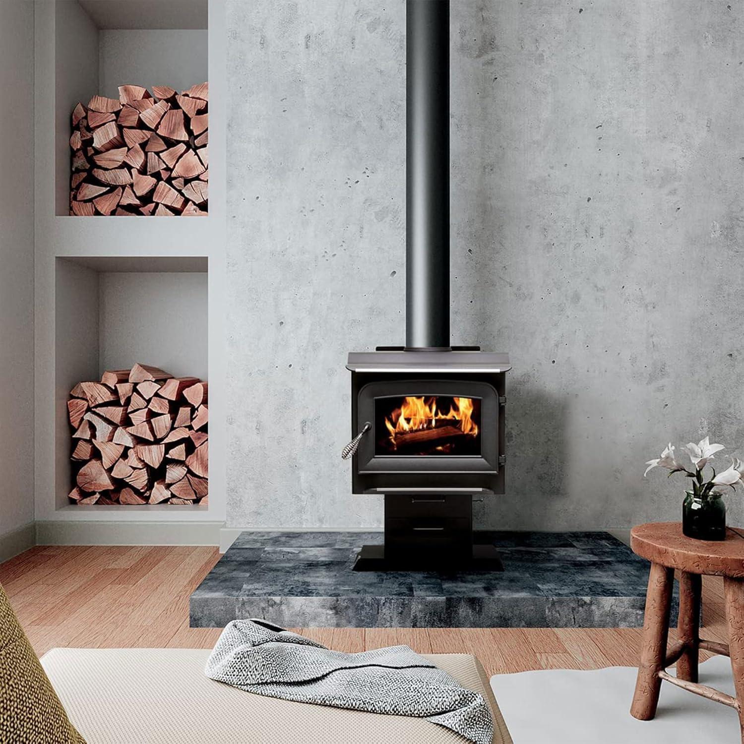 Ashley Hearth 1200 Sq Ft Metallic Black Plate Steel Wood Stove