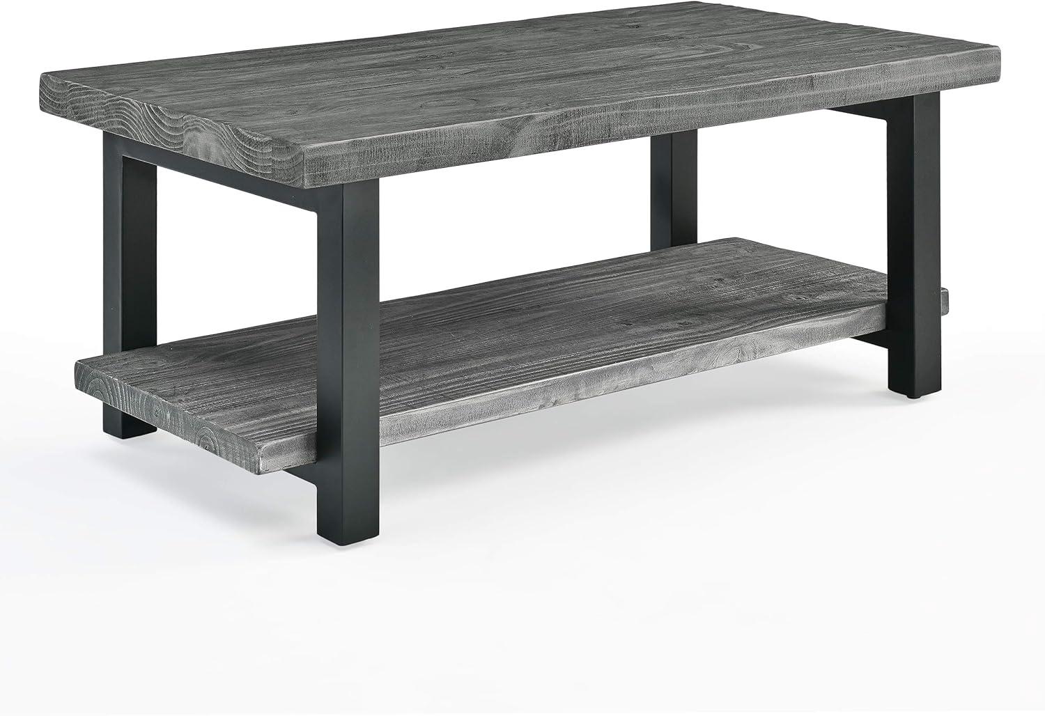 42" Pomona Metal and Reclaimed Wood Coffee Table Slate Gray - Alaterre Furniture