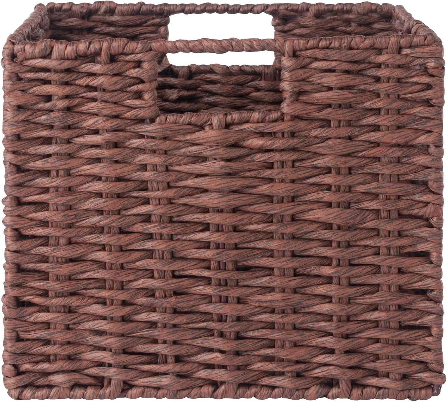 Ergode Tessa 2-Pc Woven Rope Basket Set, Foldable, Walnut