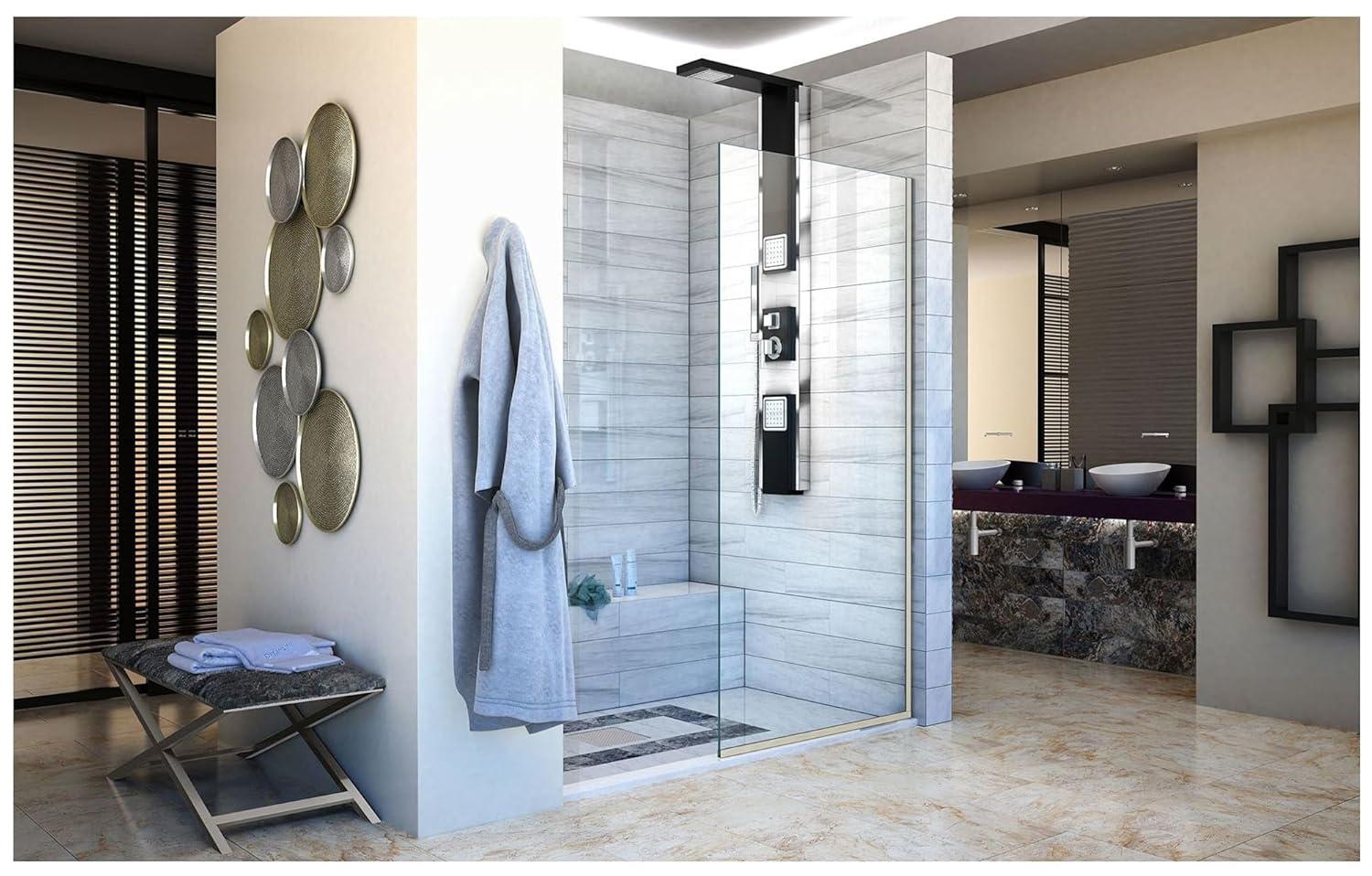 Linea 34" W x 72" H Frameless Fixed Glass Panel