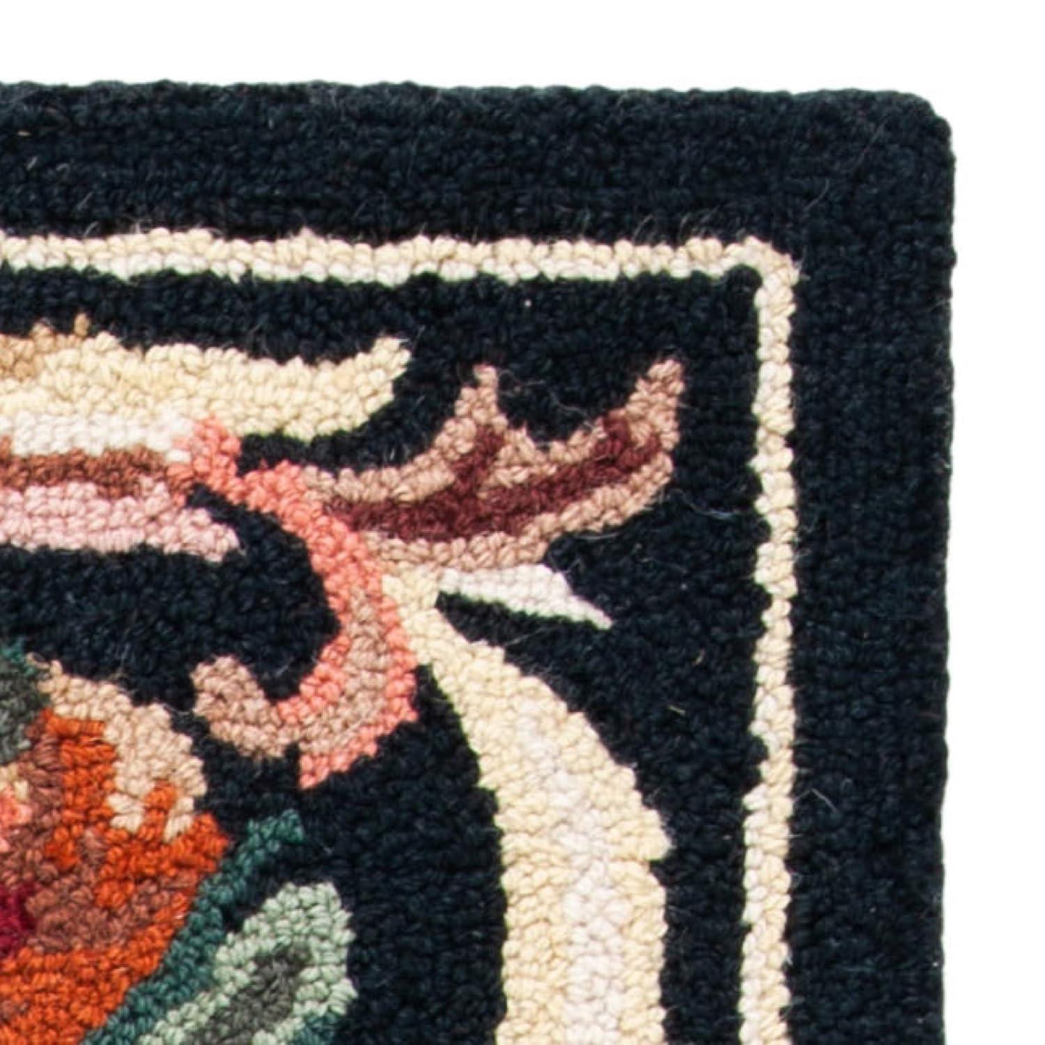 Chelsea HK48 Hand Hooked Accent Rug - Ivory/Black - 2'9"x4'9" - Safavieh.