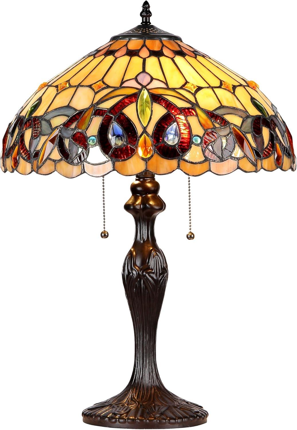 Chloe Lighting Serenity Tiffany-Style 2-Light Victorian Table Lamp with 16" Shade