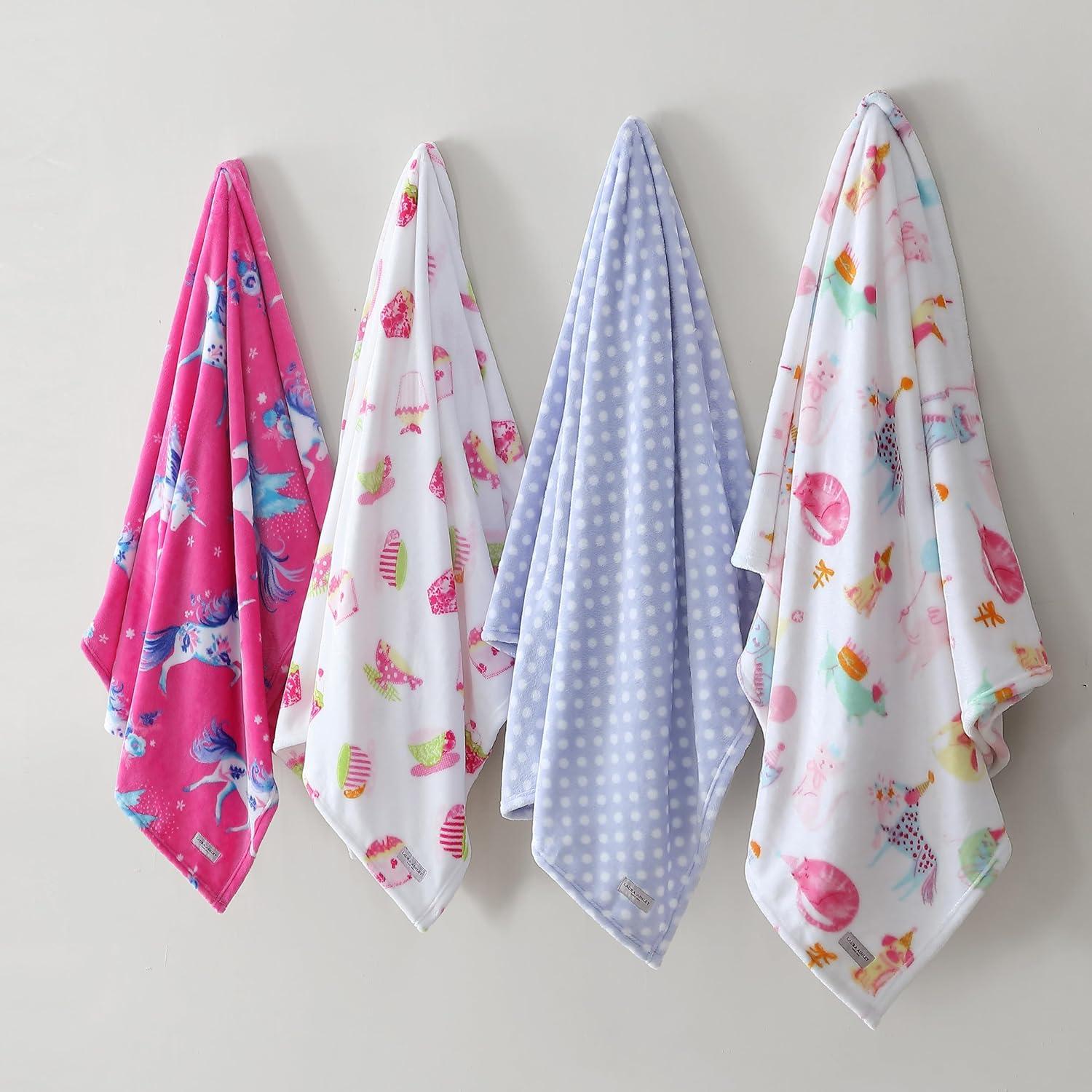 Laura Ashley Laura Ashley Kids Printed Ultra Soft Plush Throw Blankets