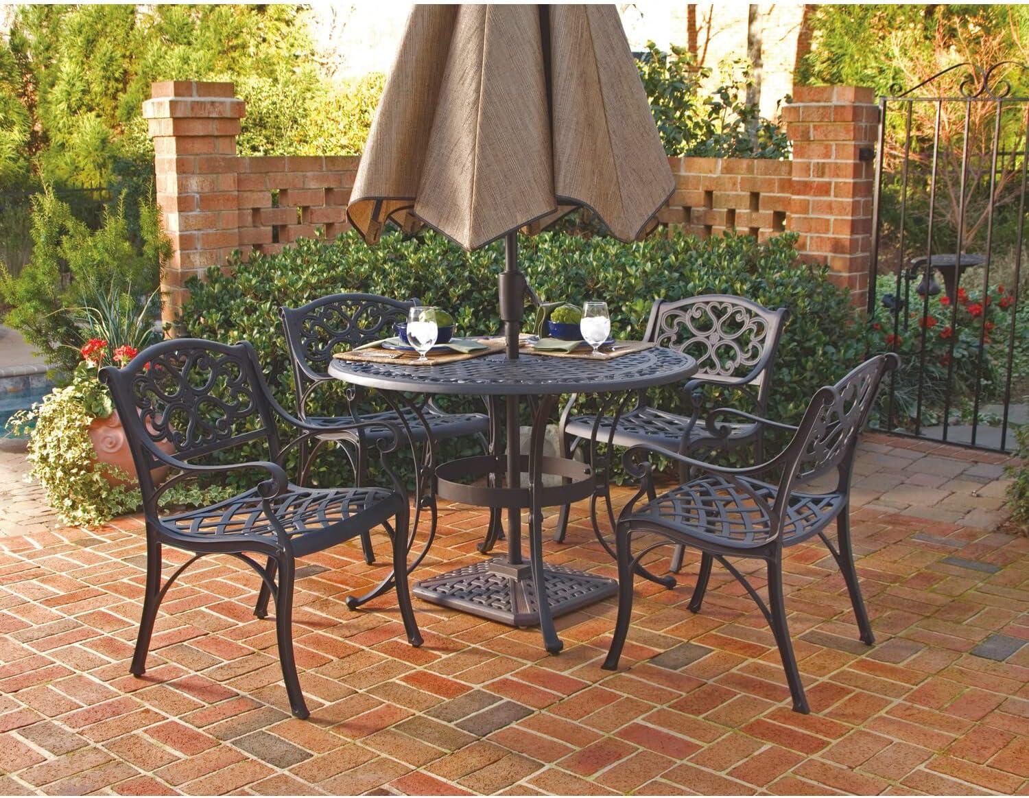 Sanibel Classic Black Cast Aluminum 42" Outdoor Dining Table