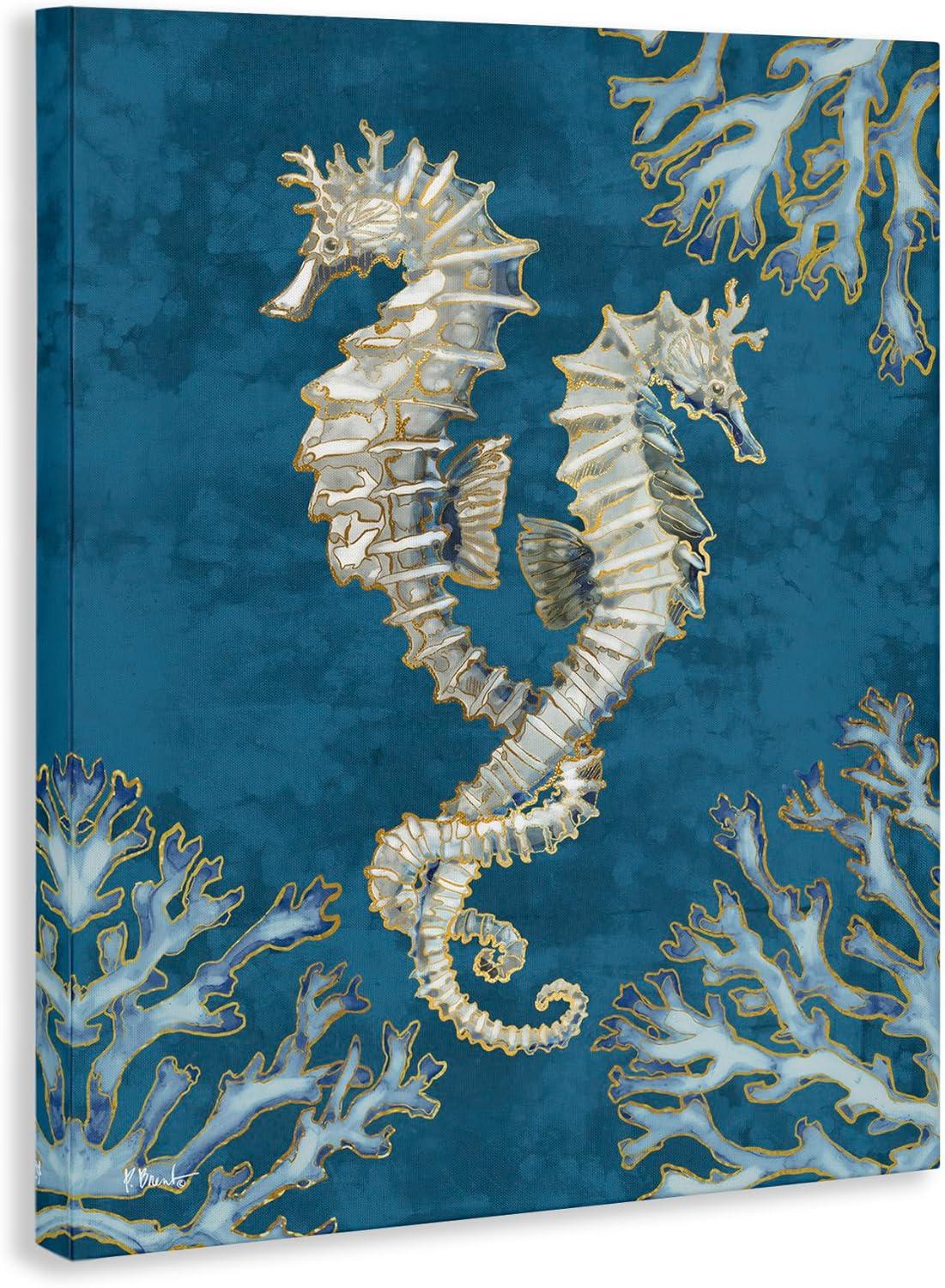 Stupell Industries Intertwined Seahorses Playa Sealife Graphic Art Gallery Wrapped Canvas Print Wall Art, Design by Paul Brent