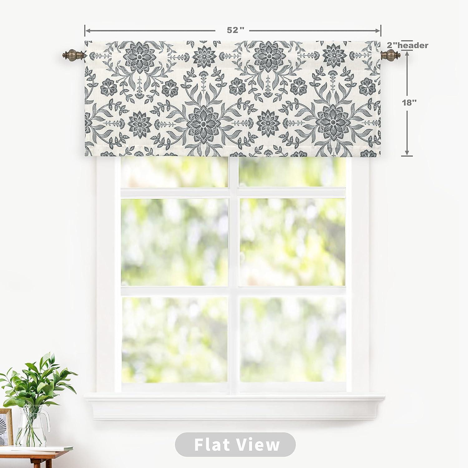 Twyla Floral Tailored 52'' W Window Valance