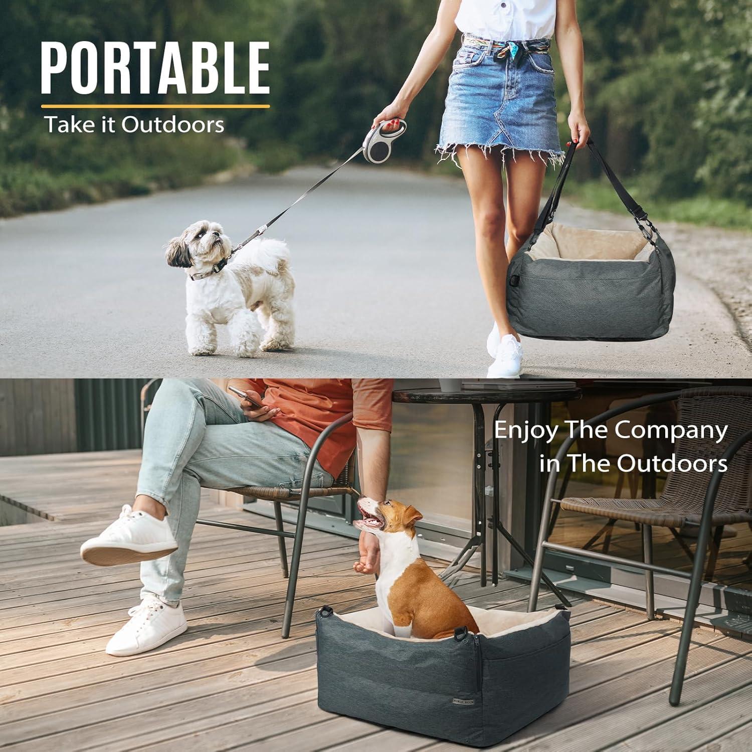 ATCHISON Detachable Washable and Waterproof Puppy Booster Car seat Soft Portable Dog Bed