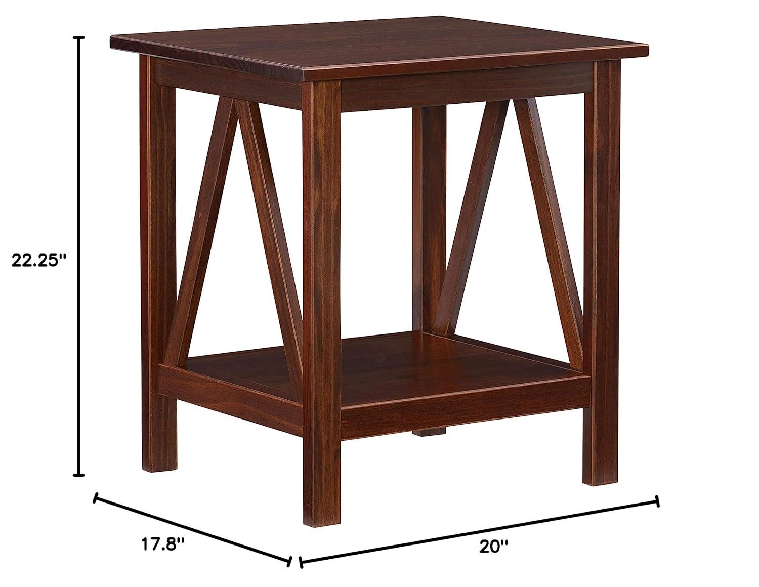 20" Titian Transitional End Table Brown - Linon