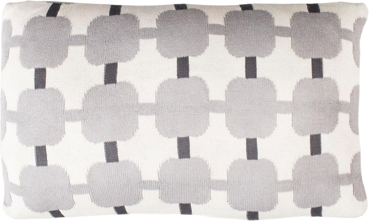 Gray Embroidered Geometric Square Pillow Set