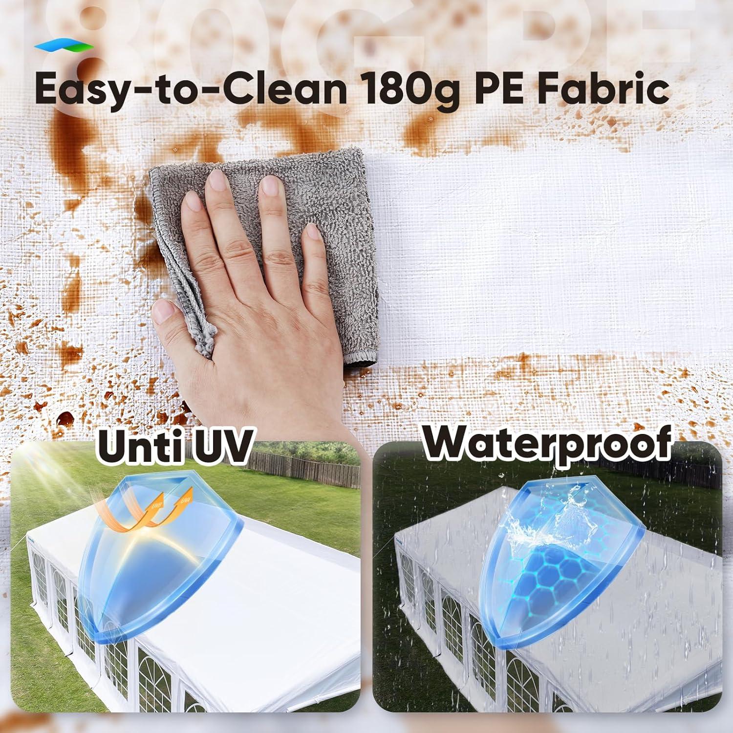Quictent 20'x 40' Upgraded Galvanized Heavy Duty Gazebo Party Wedding Tent Canopy Carport Shelter with Carry Bags(20x40, White), Event Canopy