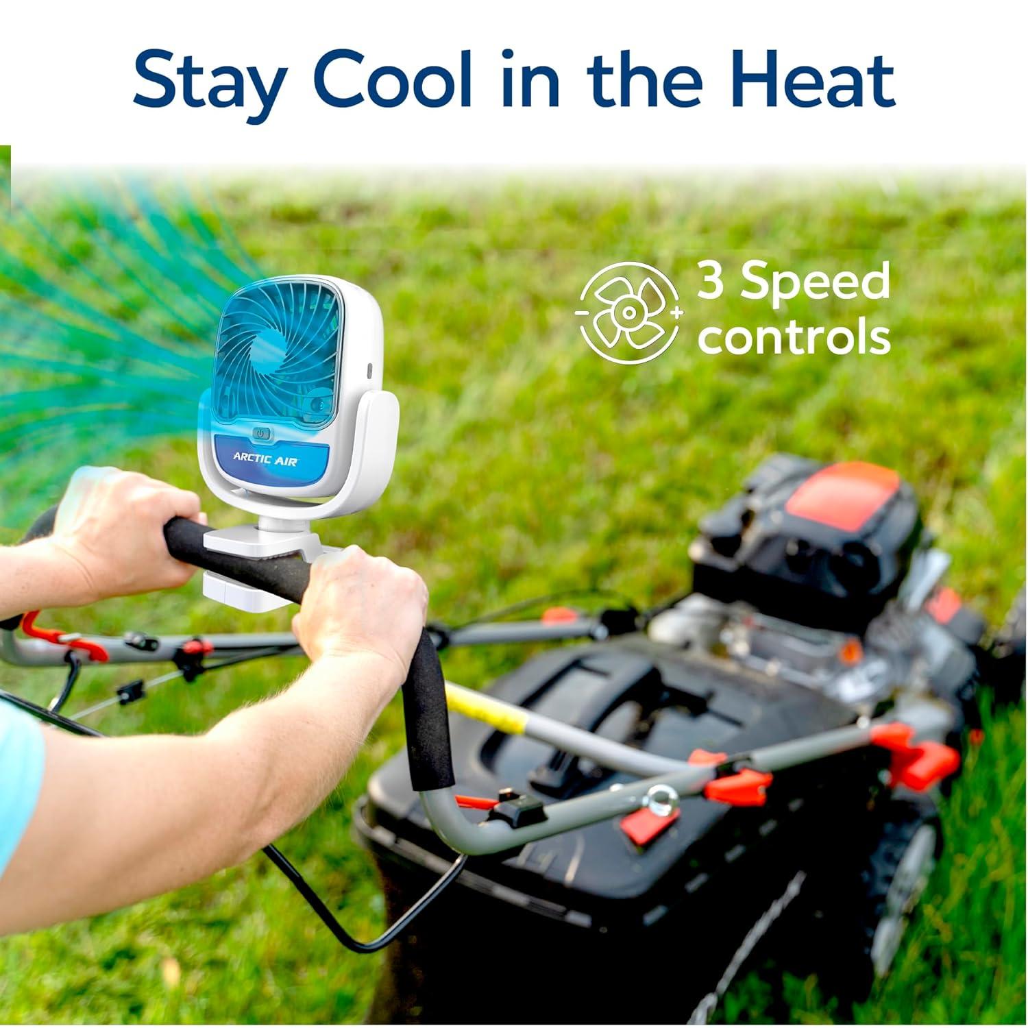 Arctic Air Grip Go Portable Evaporative Air Cooler, Rechargeable Cooling Fan, Clamp-on Space Cooler