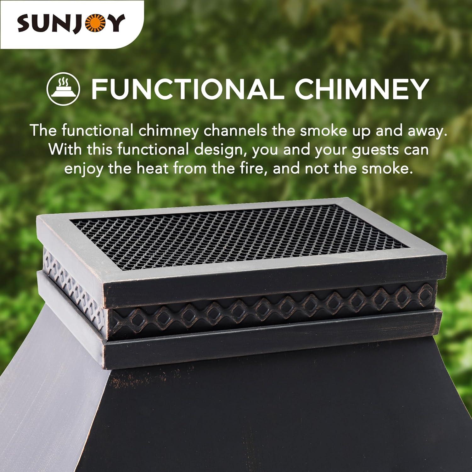 Sunjoy Heirloom 4.7H ft. Wood Burning Outdoor Fireplace