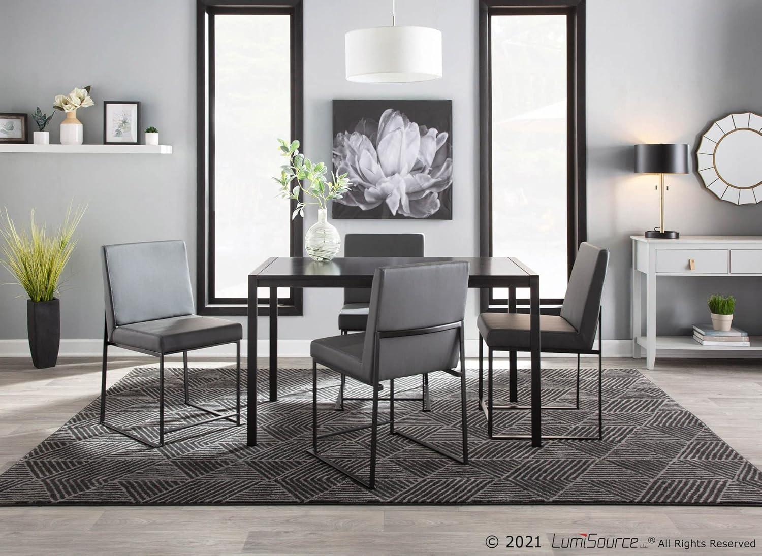 LumiSource Black Metal, Black Wood Fuji Dinette Table