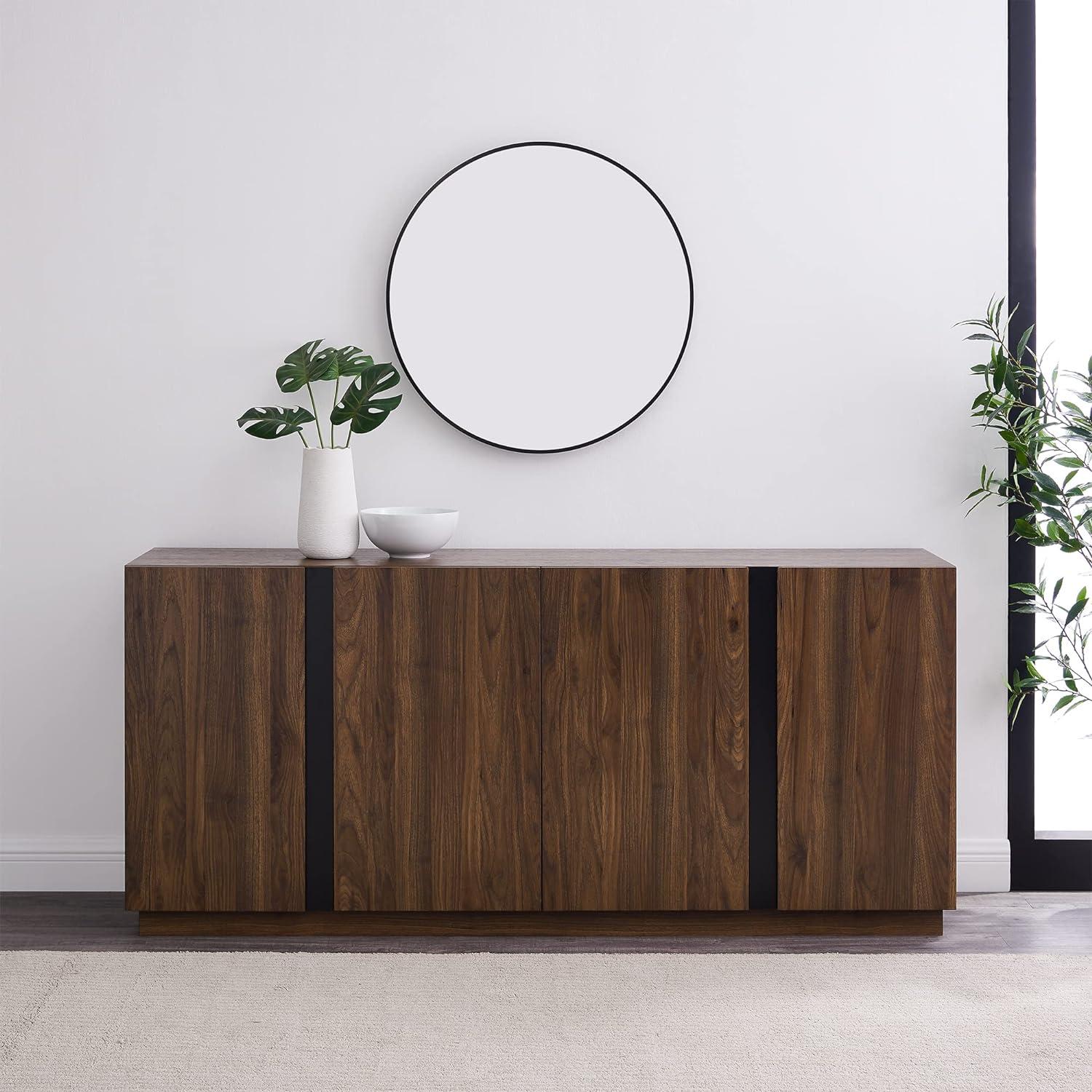 Dark Walnut 70" Minimalist Engineered Wood Sideboard