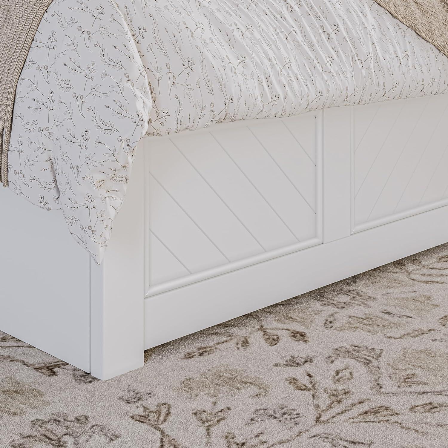 AFI Canyon White Solid Wood Platform Bed with Matching Footboard & Storage Drawers, King