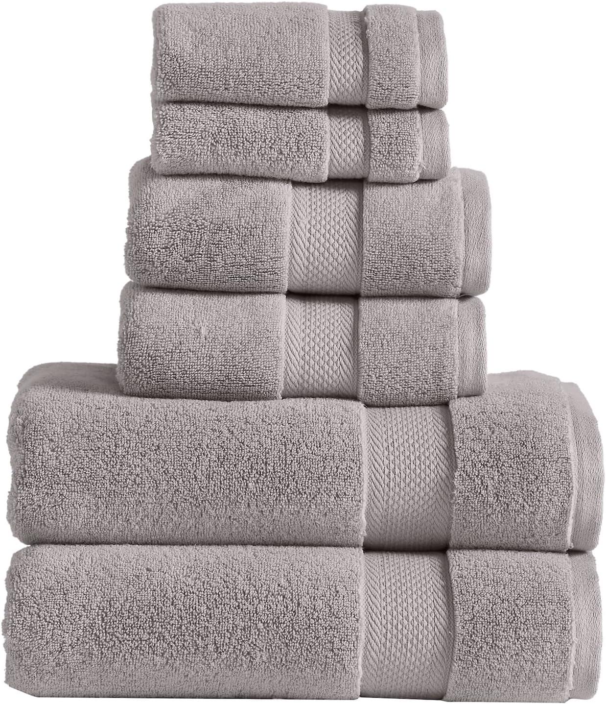 Modern Threads Luxury Quick Dry 6-Piece Cotton Adult Towel Set.