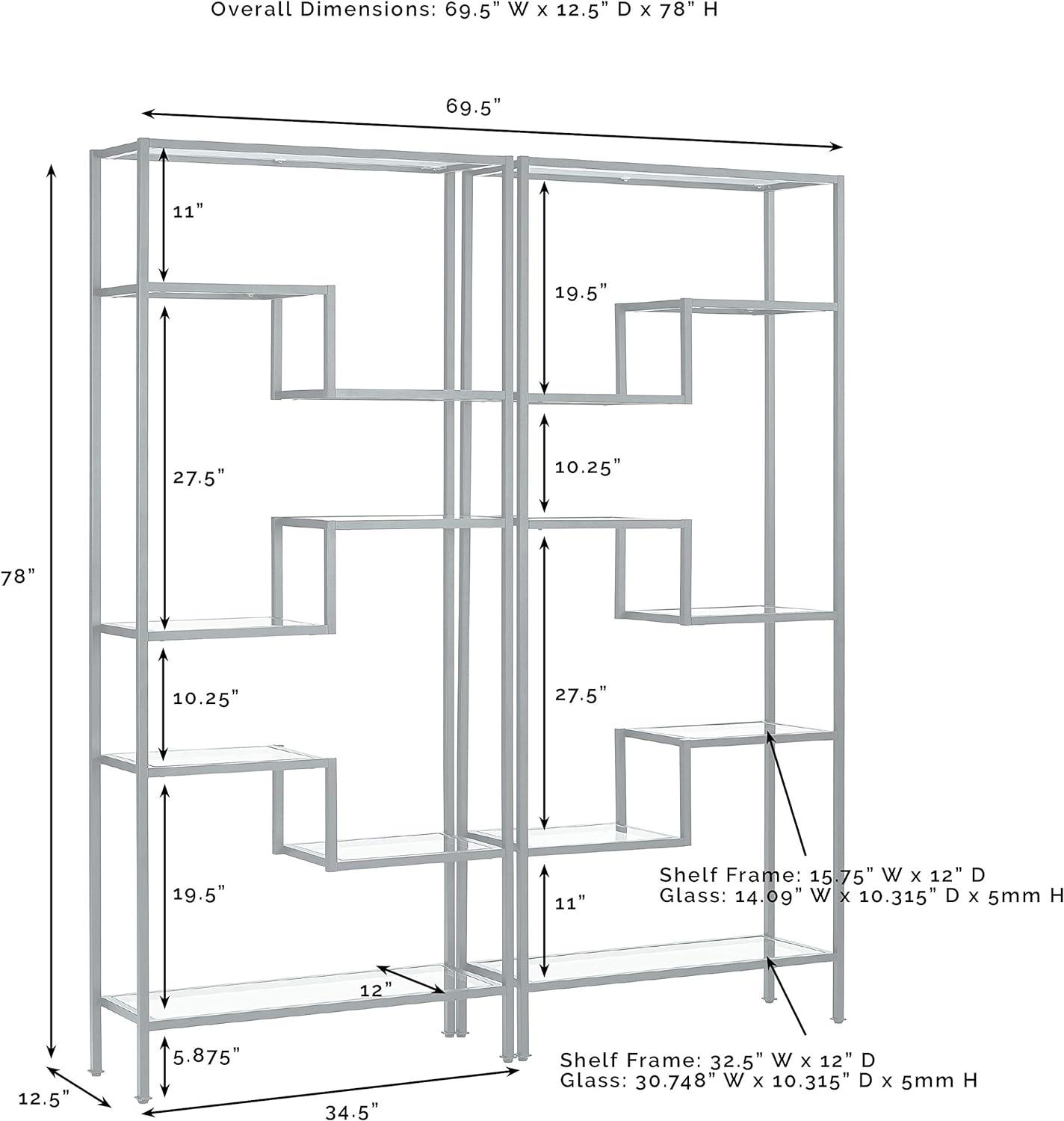 78" 2pc Sloane Etagere Set - Crosley