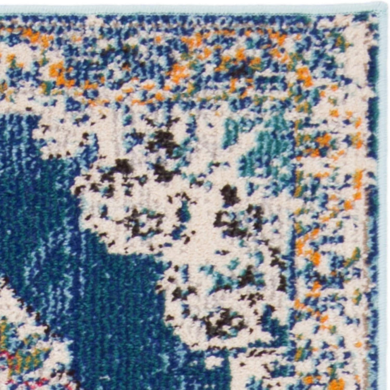 Madison MAD452 Power Loomed Indoor Runner Rug - Navy/Grey - 2'2"x6' - Safavieh