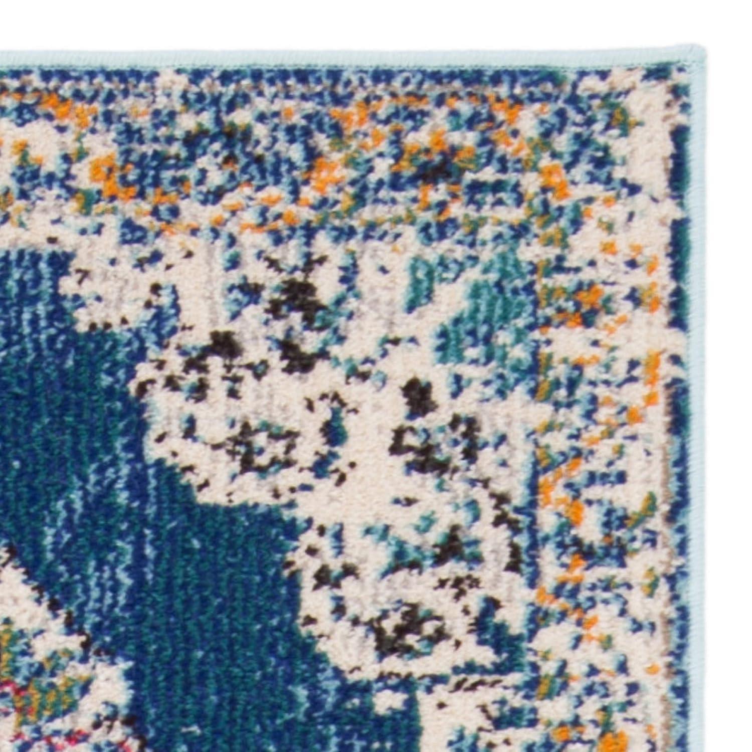 Madison MAD452 Power Loomed Indoor Runner Rug - Navy/Grey - 2'2"x6' - Safavieh