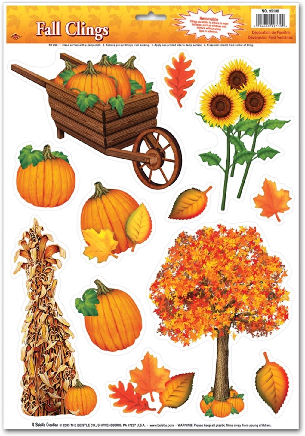 Beistle 12" x 17" Fall Clings; 84/Pack 99130