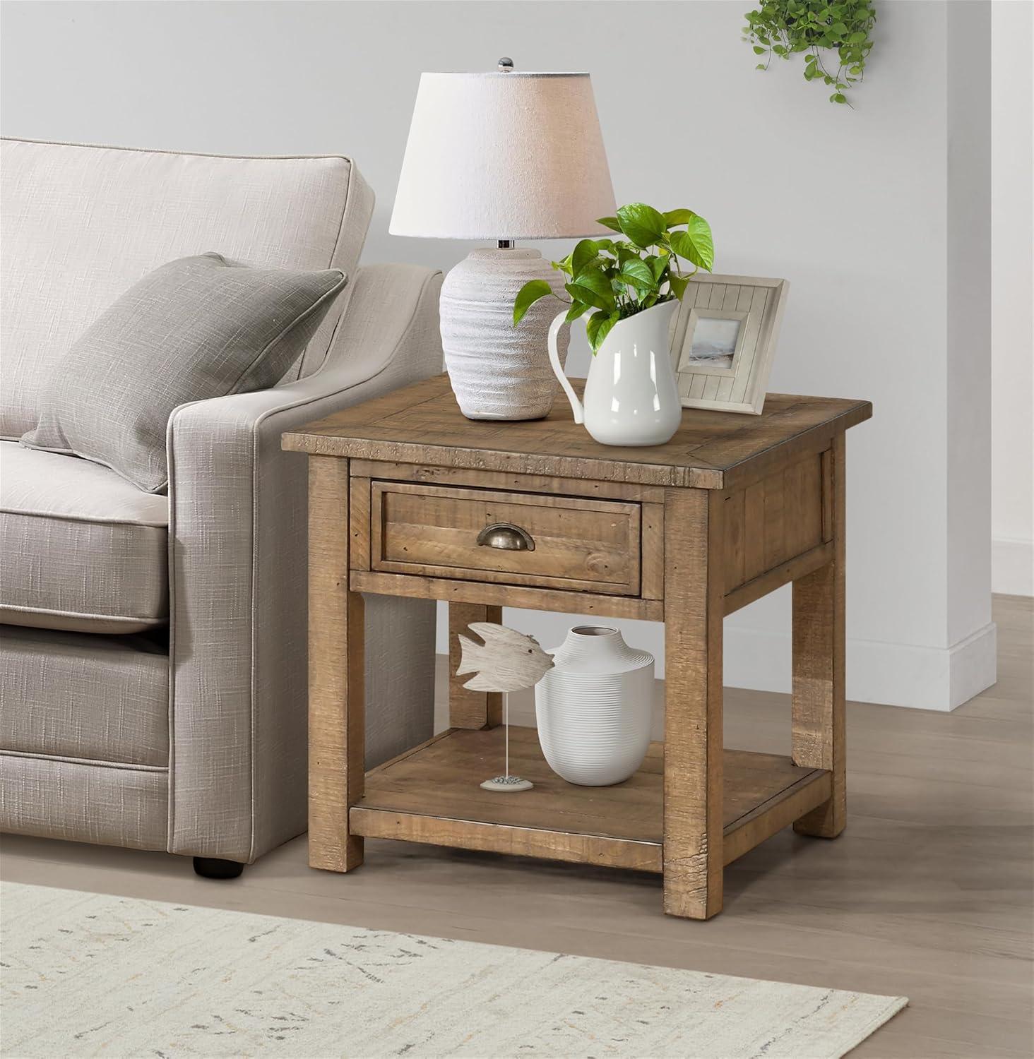 Martin Svensson Home Monterey Solid Wood End Table, Reclaimed Natural