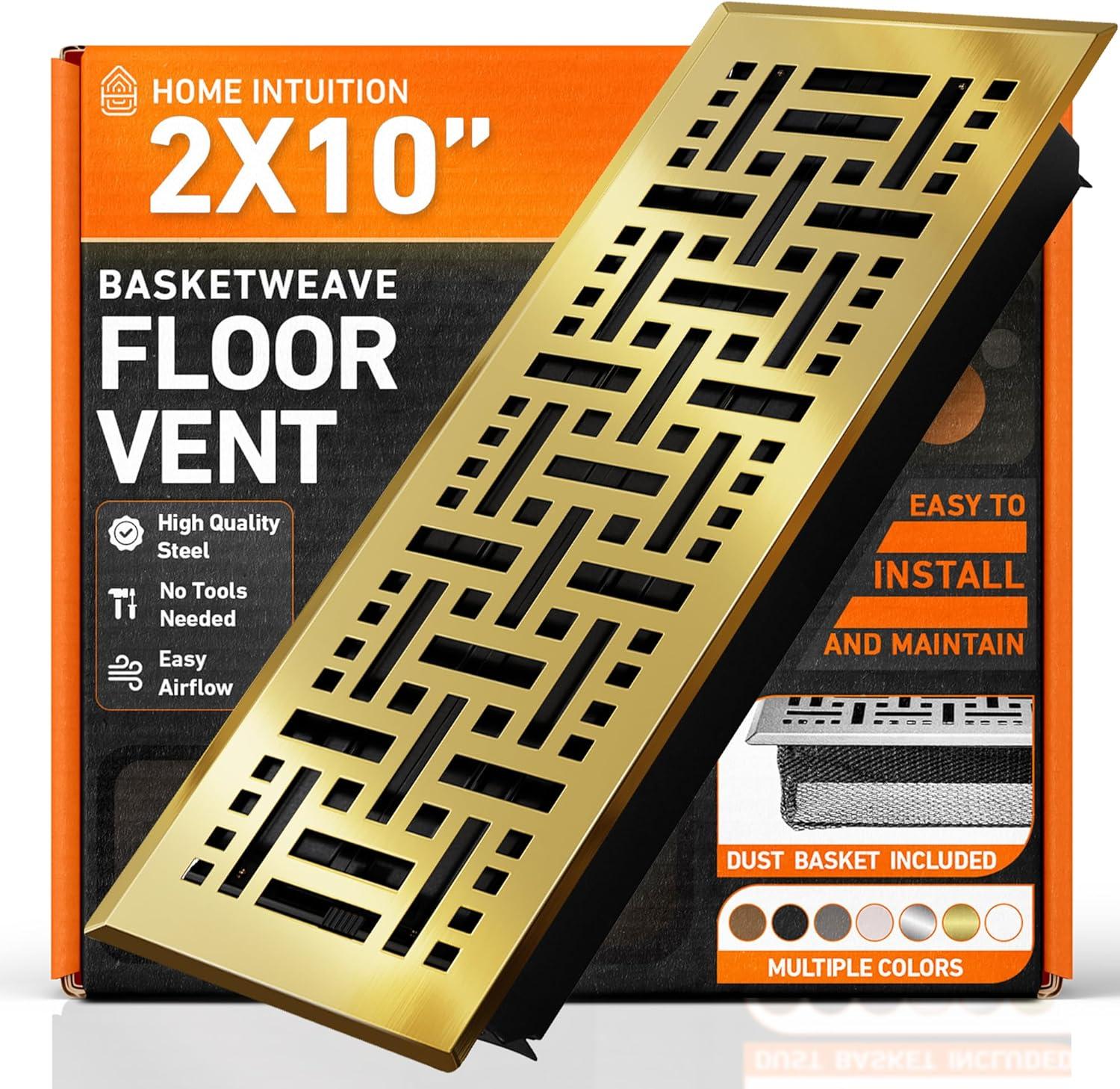 Home Intuition Basketweave Floor Vent Cover Register With Mesh Net