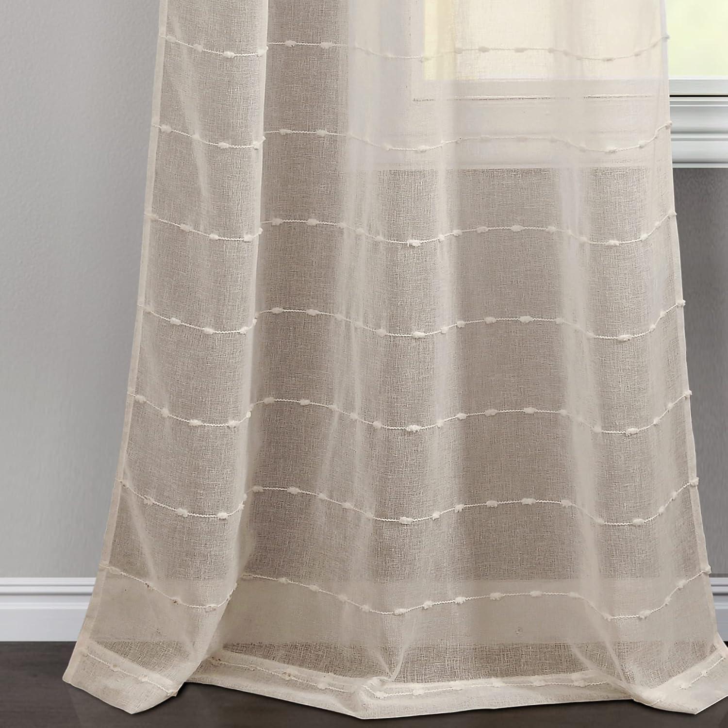 Lush Decor Solid Sheer Curtain Panels (Set of 2)