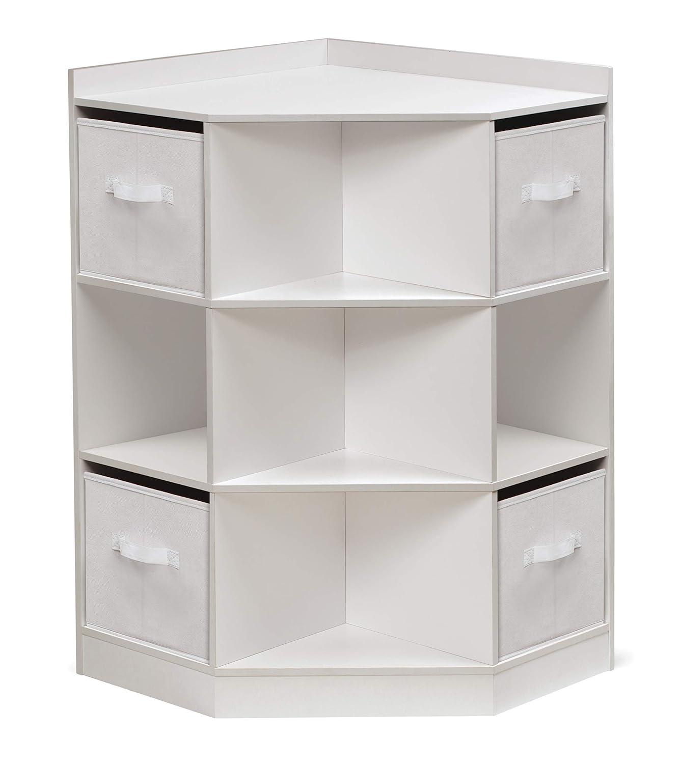 Badger Basket Corner Cubby Storage Unit with Four Reversible Baskets 9.8 Cu ft. - White