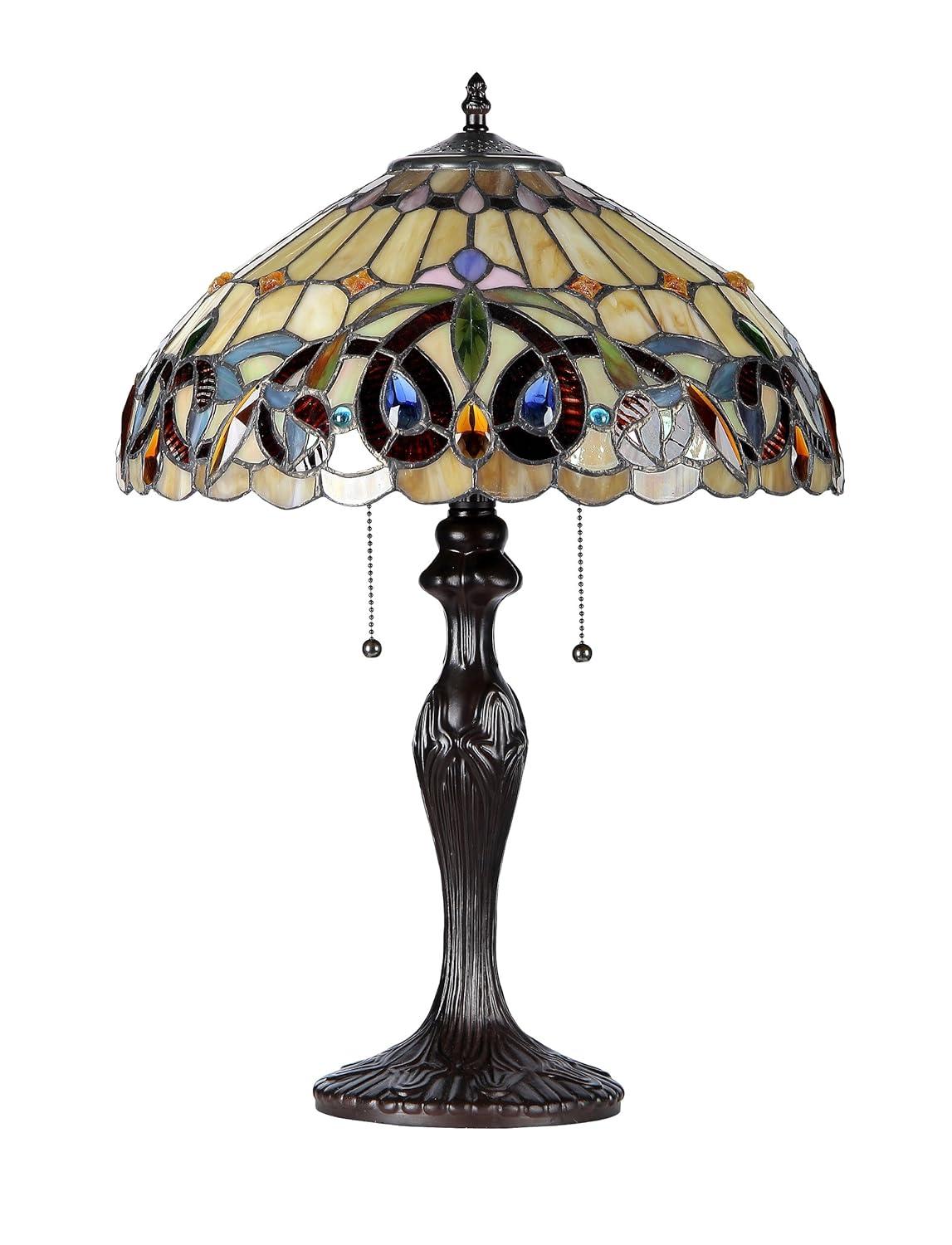 Chloe Lighting Serenity Tiffany-style 2 Light Victorian Table Lamp 16" Shade