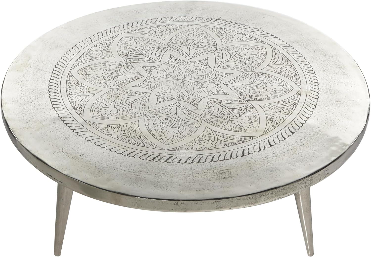 Aluminum Coffee Table - Olivia & May: Fade-Resistant, No Assembly, Patio Furniture, Round Shape