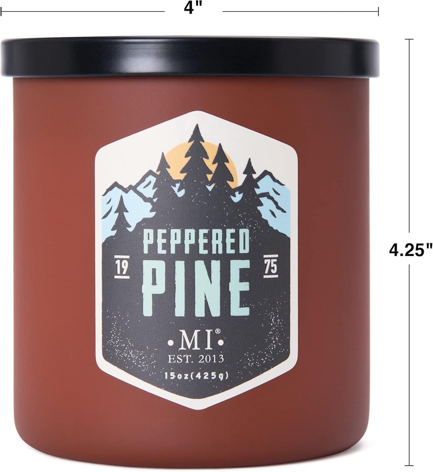 Manly Indulgence All American Peppered Pine Scented Jar Candle, 2 Wick, 15 oz, 60h Burn, Aromatic