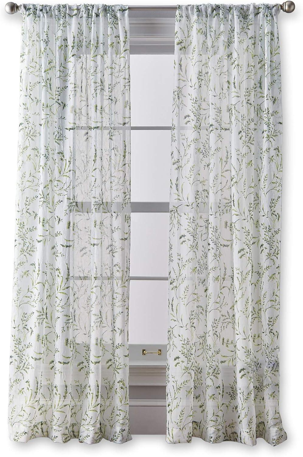 CHF Santa Barbara 84" Curtain Panel, Floral, Green, Adult