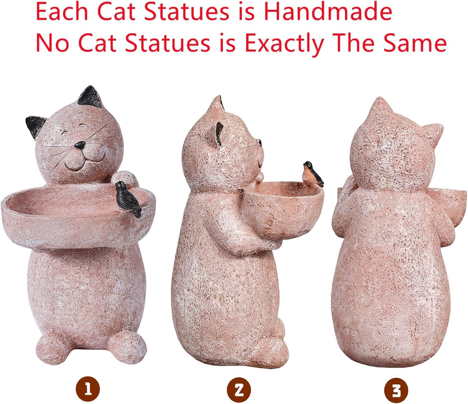 Trinx Cat Garden Statue Outdoor Decor Sculptures 12.3 Inch Height Figurine Gardening Lawn Ornament Gifts